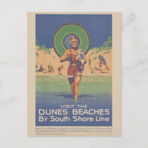 Vintage Indiana Dunes State Park Travel Postcard