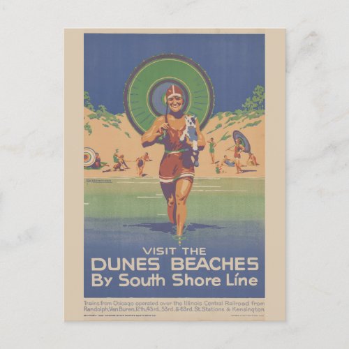 Vintage Indiana Dunes State Park Travel Postcard