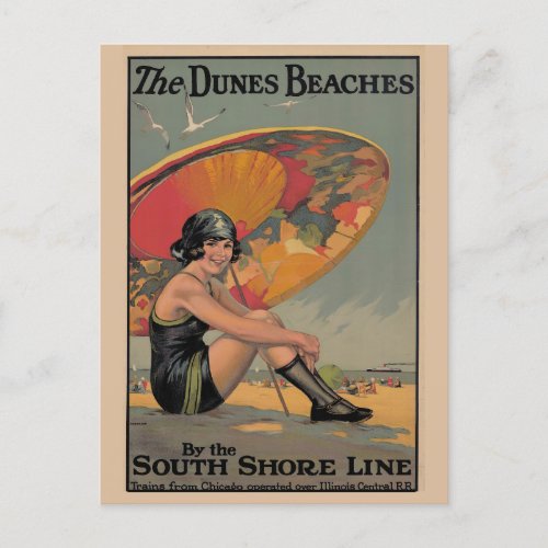 Vintage Indiana Dunes State Park Travel Postcard