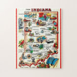 Vintage Indiana Illustrated Jigsaw Puzzle<br><div class="desc">A wonderful old postcard greeting from the State of Indiana repurposed as an 11 x 14 jigsaw puzzle.</div>