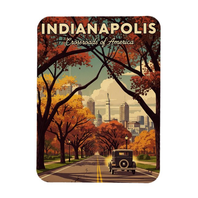 Vintage Indiana Indianapolis Magnet (Vertical)
