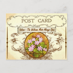 Vintage Indiana State Flower Postcard
