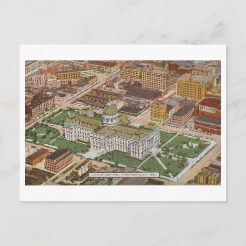 Vintage Indiana Statehouse Indianapolis Capitol Postcard