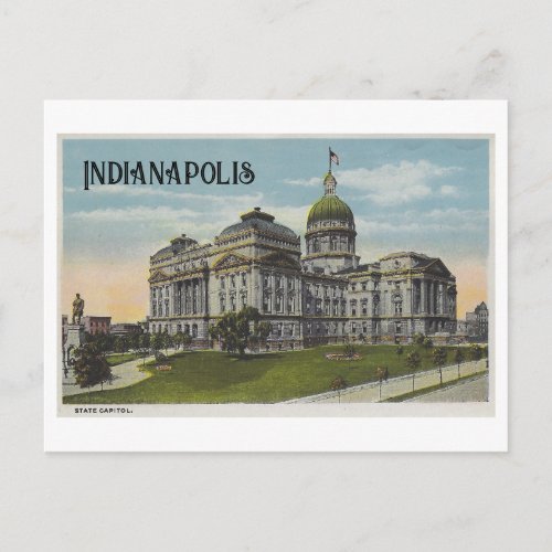 Vintage Indiana Statehouse Indianapolis Postcard
