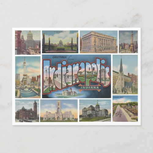 Vintage Indianapolis Indiana Postcard Collage