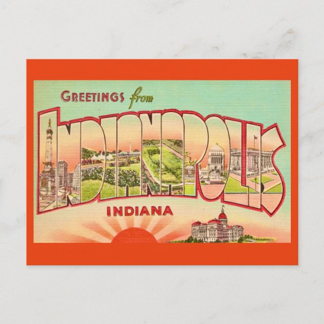 Vintage Indianapolis Postcard Greeting (Front)
