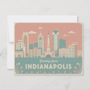 Vintage Indianapolis Postcard   Greetings from