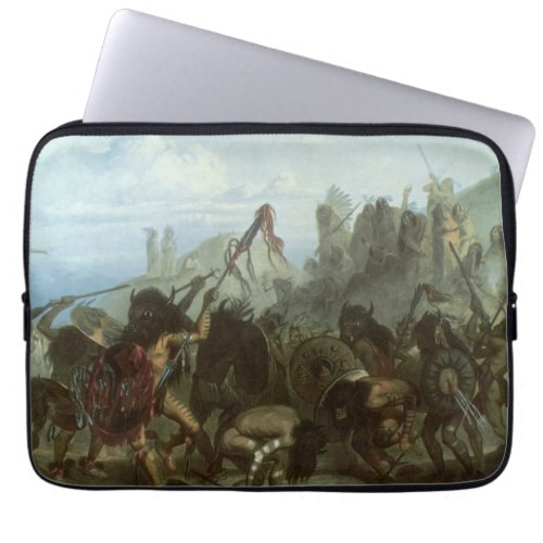 Vintage Indians Bison Dance by Karl Bodmer Laptop Sleeve