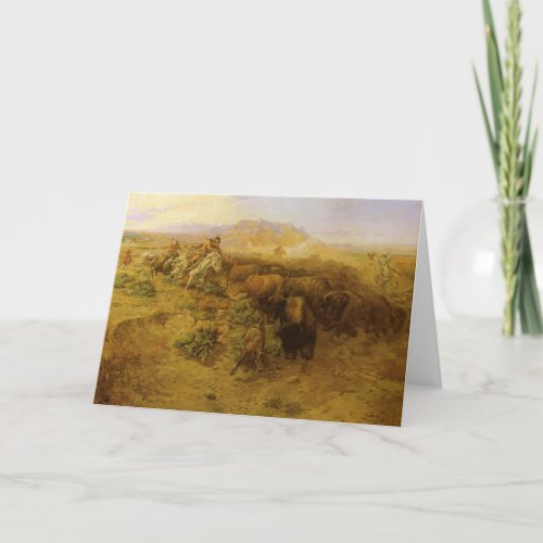 Vintage Indians Buffalo Hunt by CM Russell Card