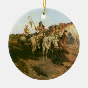 Vintage Indians, Prowlers of the Prairie, Seltzer, Ceramic Ornament