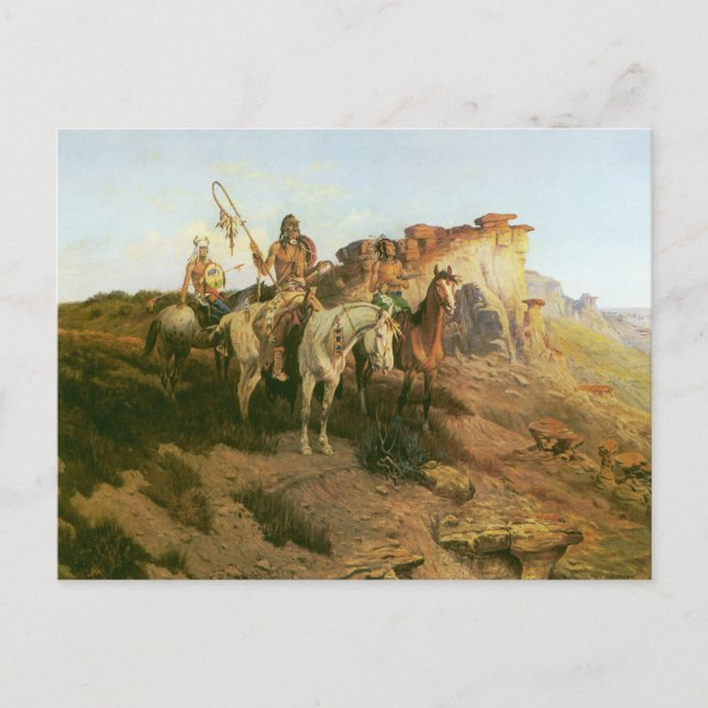 Vintage Indians, Prowlers of the Prairie, Seltzer, Postcard (Front)