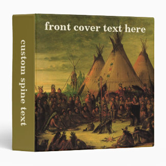 Vintage Indians, Sioux War Council by Catlin 3 Ring Binder