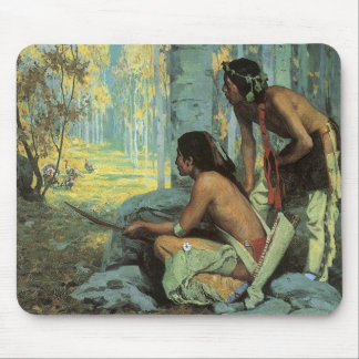 Vintage Indians, Taos Turkey Hunters by Couse Mouse Pad