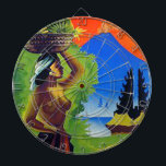 Vintage Indonesia Bali Travel Poster Dartboard With Darts<br><div class="desc">Vintage Indonesia Bali Travel Poster as a background for the dartboard.</div>
