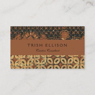 Vintage Indonesian Batik Kawung Pattern Rustic Business Card
