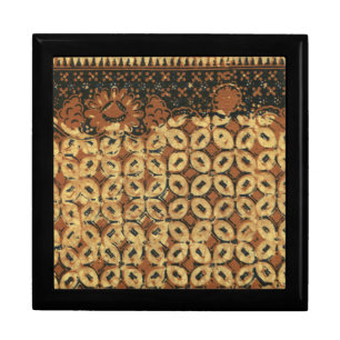 Vintage Indonesian Batik Kawung Pattern Rustic Gift Box