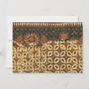 Vintage Indonesian Batik Kawung Pattern Rustic Invitation