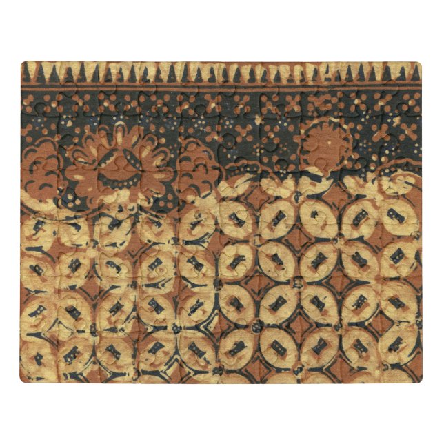 Vintage Indonesian Batik Kawung Pattern Rustic Jigsaw Puzzle (Puzzle Horizontal)
