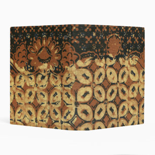 Vintage Indonesian Batik Kawung Pattern Rustic Mini Binder