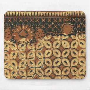 Vintage Indonesian Batik Kawung Pattern Rustic Mouse Pad