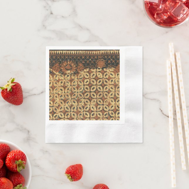 Vintage Indonesian Batik Kawung Pattern Rustic Napkins (Insitu)
