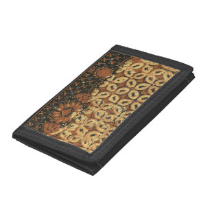 Vintage Indonesian Batik Kawung Pattern Rustic Tri-fold Wallet