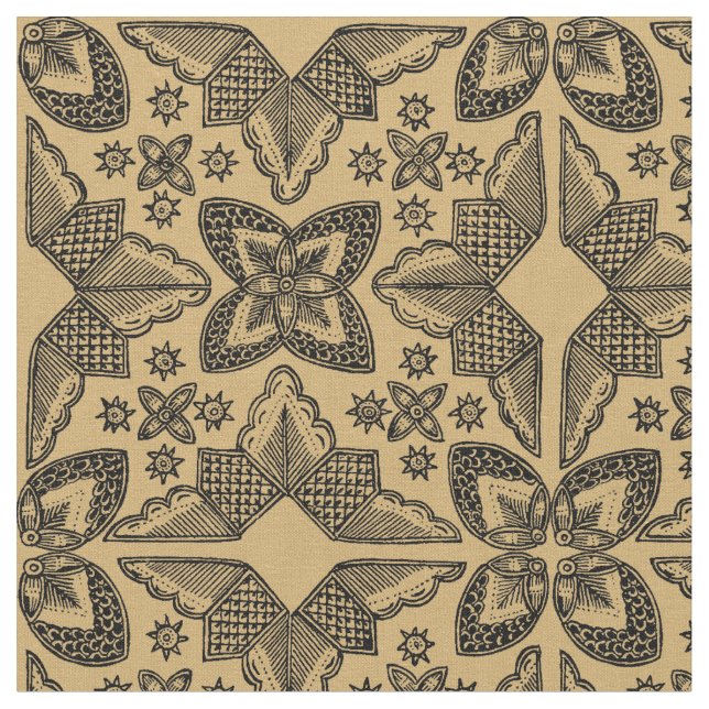 Vintage Indonesian Ikat Pattern Fabric (Close Up)