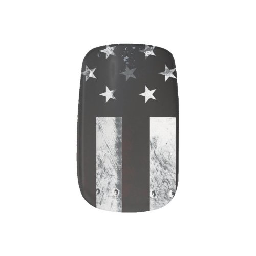 Vintage Industrial American Flag Minx Nail Art