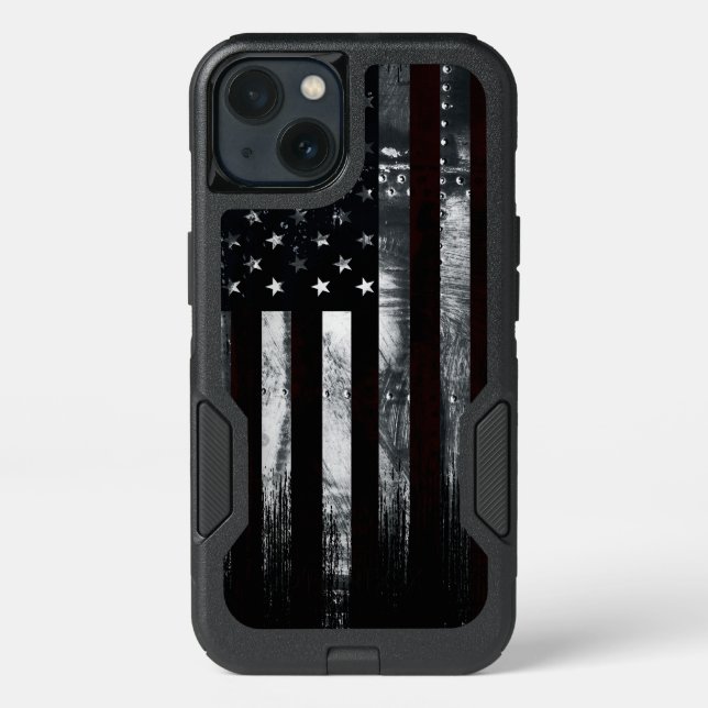 Vintage Industrial American Flag Otterbox iPhone Case (Back)