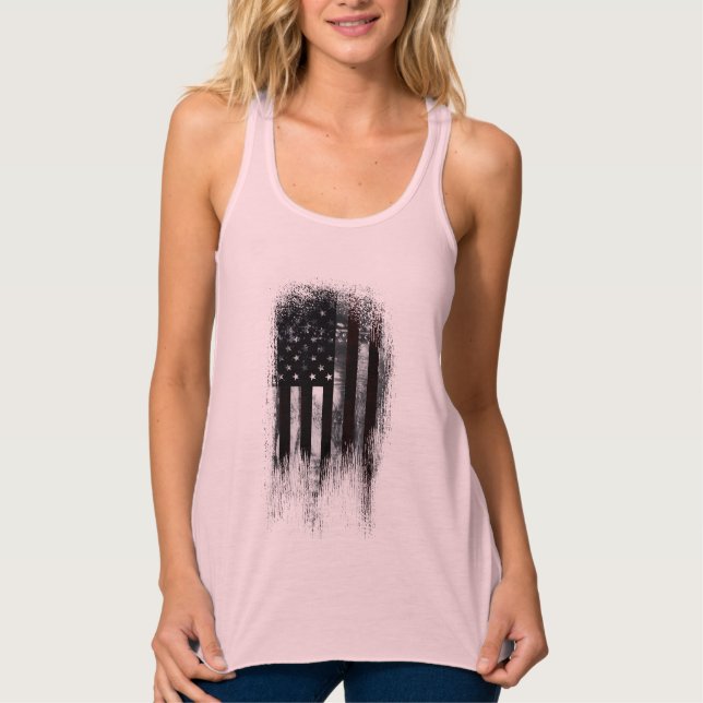 Vintage Industrial American Flag Tank Top (Front)
