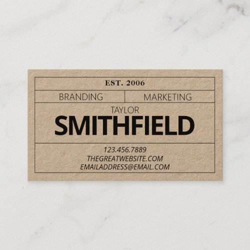 Vintage Industrial Contemporary Style Business Card