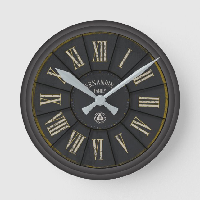 VINTAGE INDUSTRIAL METAL Acrylic Wall Clock (Front)