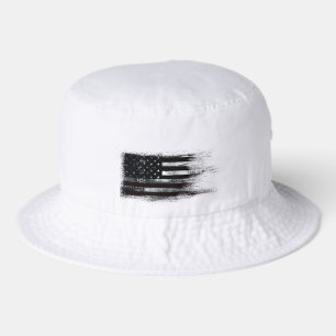 VINTAGE INDUSTRIAL STYLE AMERICAN FLAG BUCKET HAT
