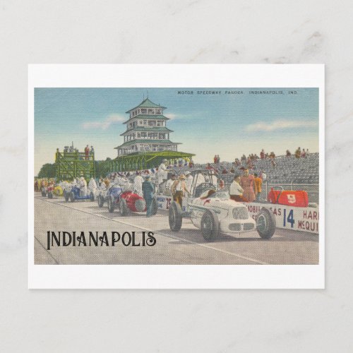 Vintage Indy 500 Speedway Indianapolis Postcard