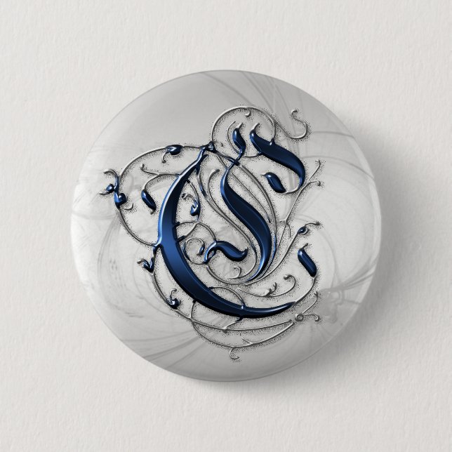 Vintage Initial C Pinback Button (Front)