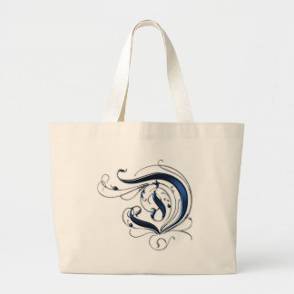 Vintage Initial D Large Tote Bag