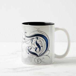 Vintage Initial D Two-Tone Coffee Mug