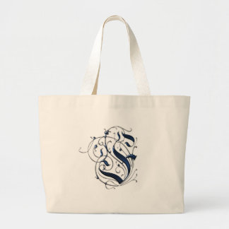 Vintage Initial F Large Tote Bag
