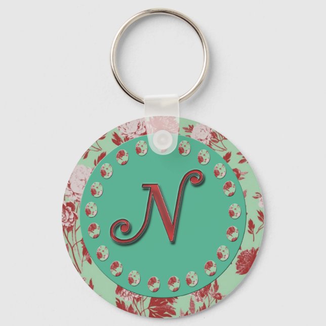 Vintage Initial N Keychain (Front)