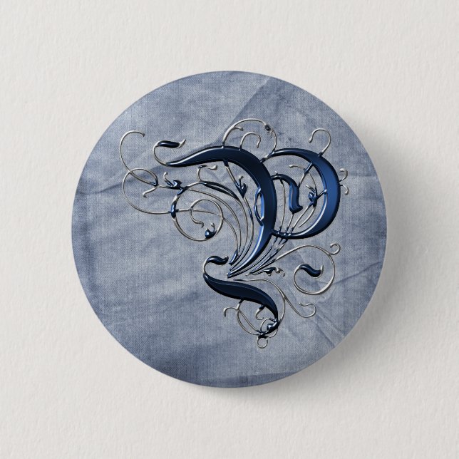 Vintage Initial P Button (Front)