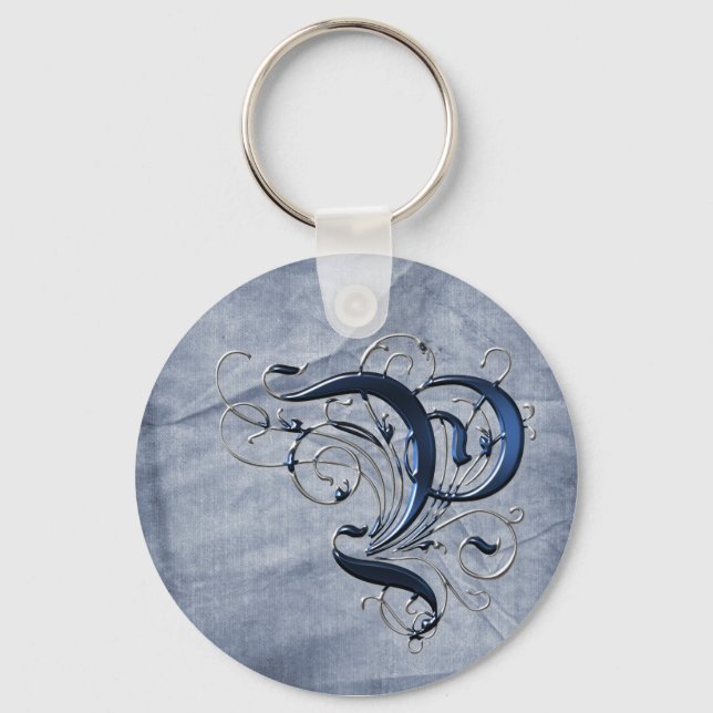 Vintage Initial P Keychain (Front)