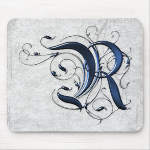 Vintage Initial R Mouse Pad