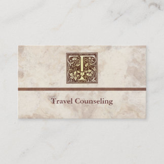 Vintage Initial T Business Card
