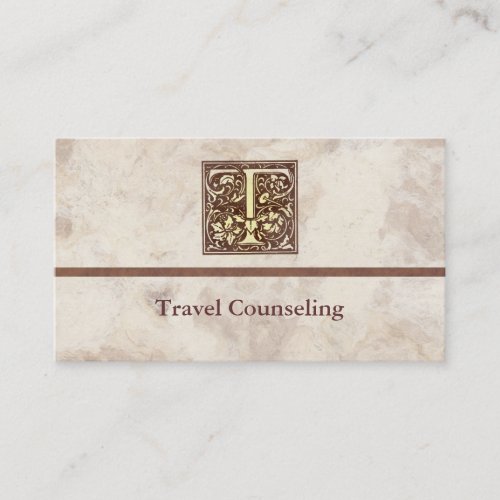 Vintage Initial T Business Card