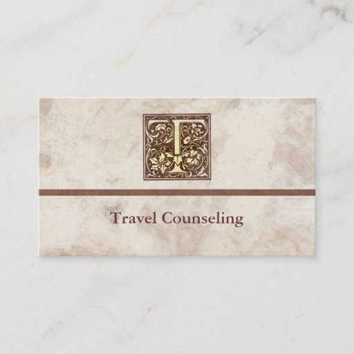 Customizable Vintage Initial T Business Card