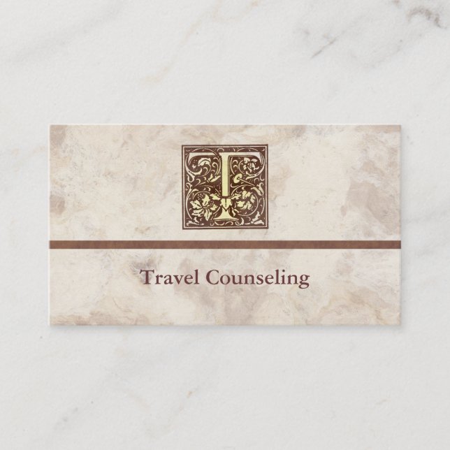 Vintage Initial T Business Card (Front)