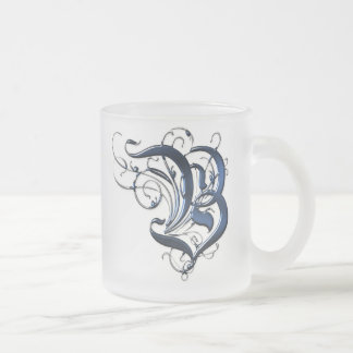 Vintage Initials B Frosted Glass Coffee Mug