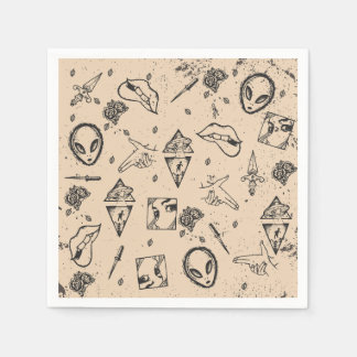 Vintage Ink Fusion pattern Napkins