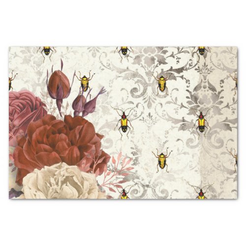 Vintage Insect and Floral Ephemera Tissue Paper