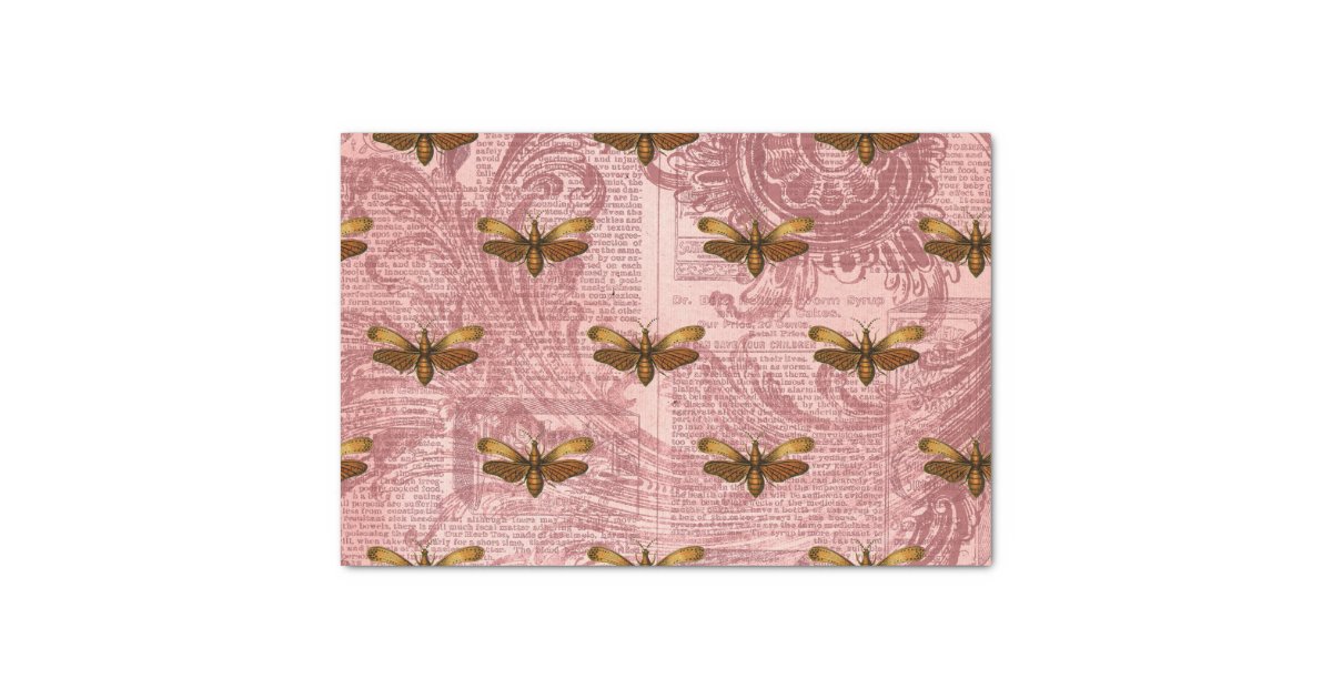 Vintage Insect Ephemera Tissue Paper Zazzle